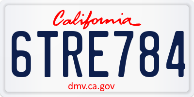 CA license plate 6TRE784