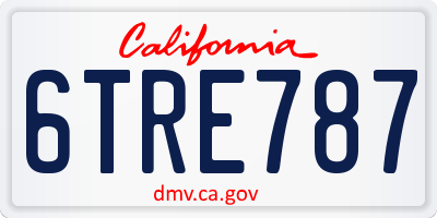 CA license plate 6TRE787