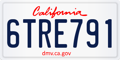 CA license plate 6TRE791