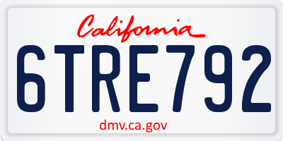 CA license plate 6TRE792