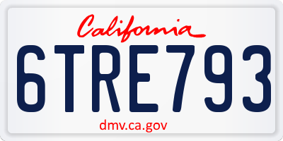 CA license plate 6TRE793