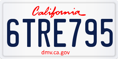 CA license plate 6TRE795
