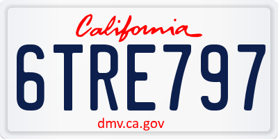 CA license plate 6TRE797
