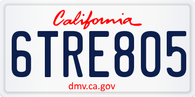 CA license plate 6TRE805