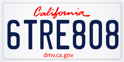 CA license plate 6TRE808
