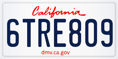 CA license plate 6TRE809