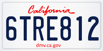 CA license plate 6TRE812