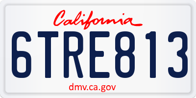 CA license plate 6TRE813