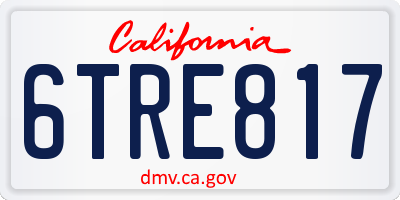 CA license plate 6TRE817