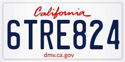 CA license plate 6TRE824