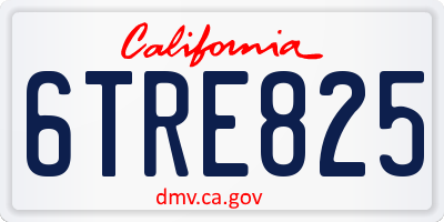 CA license plate 6TRE825