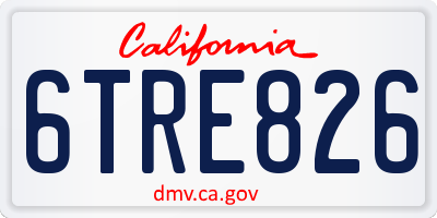 CA license plate 6TRE826