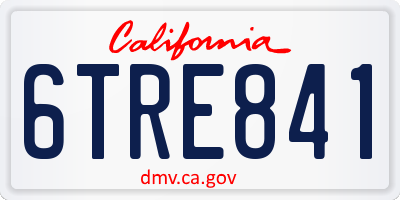 CA license plate 6TRE841