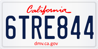 CA license plate 6TRE844