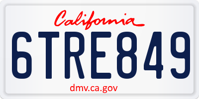 CA license plate 6TRE849
