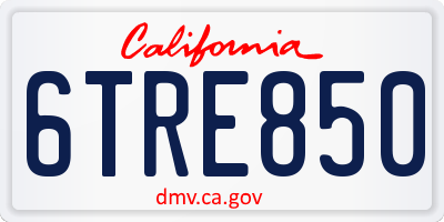 CA license plate 6TRE850