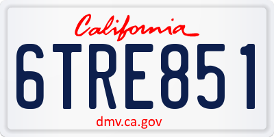 CA license plate 6TRE851