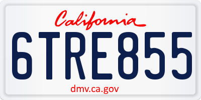 CA license plate 6TRE855