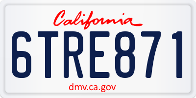 CA license plate 6TRE871