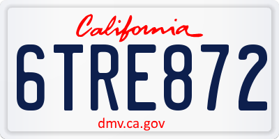 CA license plate 6TRE872
