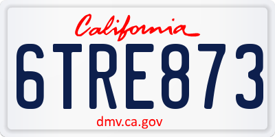 CA license plate 6TRE873