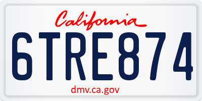 CA license plate 6TRE874