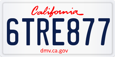 CA license plate 6TRE877