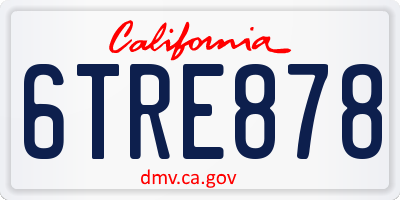 CA license plate 6TRE878