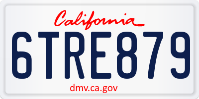 CA license plate 6TRE879