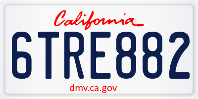 CA license plate 6TRE882