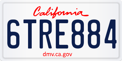 CA license plate 6TRE884