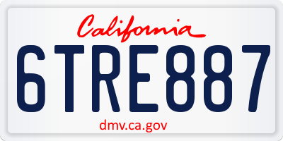 CA license plate 6TRE887
