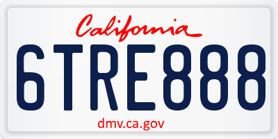 CA license plate 6TRE888