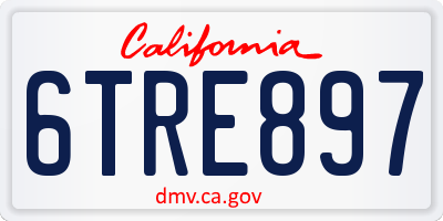 CA license plate 6TRE897