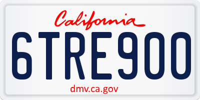 CA license plate 6TRE900