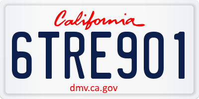 CA license plate 6TRE901
