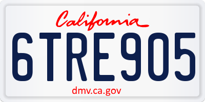 CA license plate 6TRE905