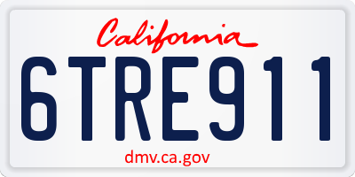 CA license plate 6TRE911