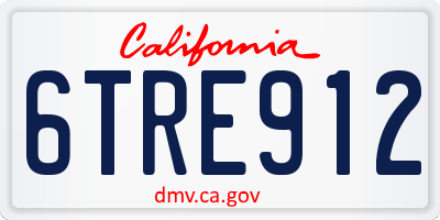 CA license plate 6TRE912