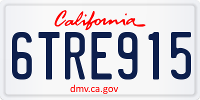 CA license plate 6TRE915