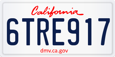 CA license plate 6TRE917