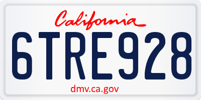 CA license plate 6TRE928