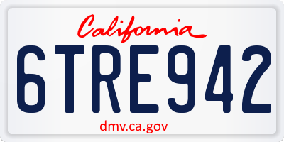 CA license plate 6TRE942
