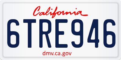 CA license plate 6TRE946