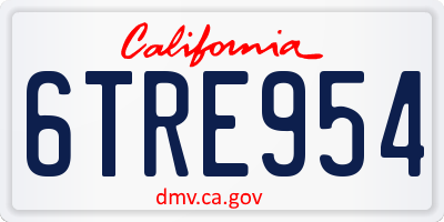 CA license plate 6TRE954