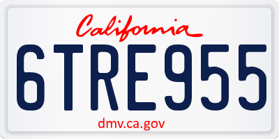 CA license plate 6TRE955