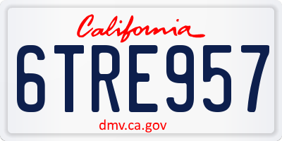 CA license plate 6TRE957