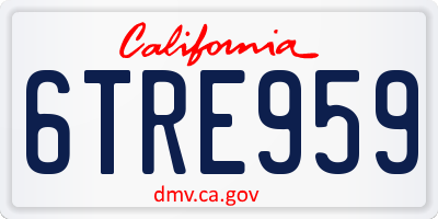 CA license plate 6TRE959