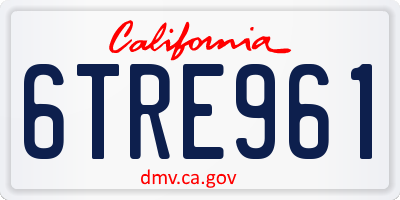 CA license plate 6TRE961