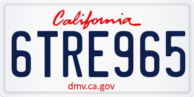 CA license plate 6TRE965